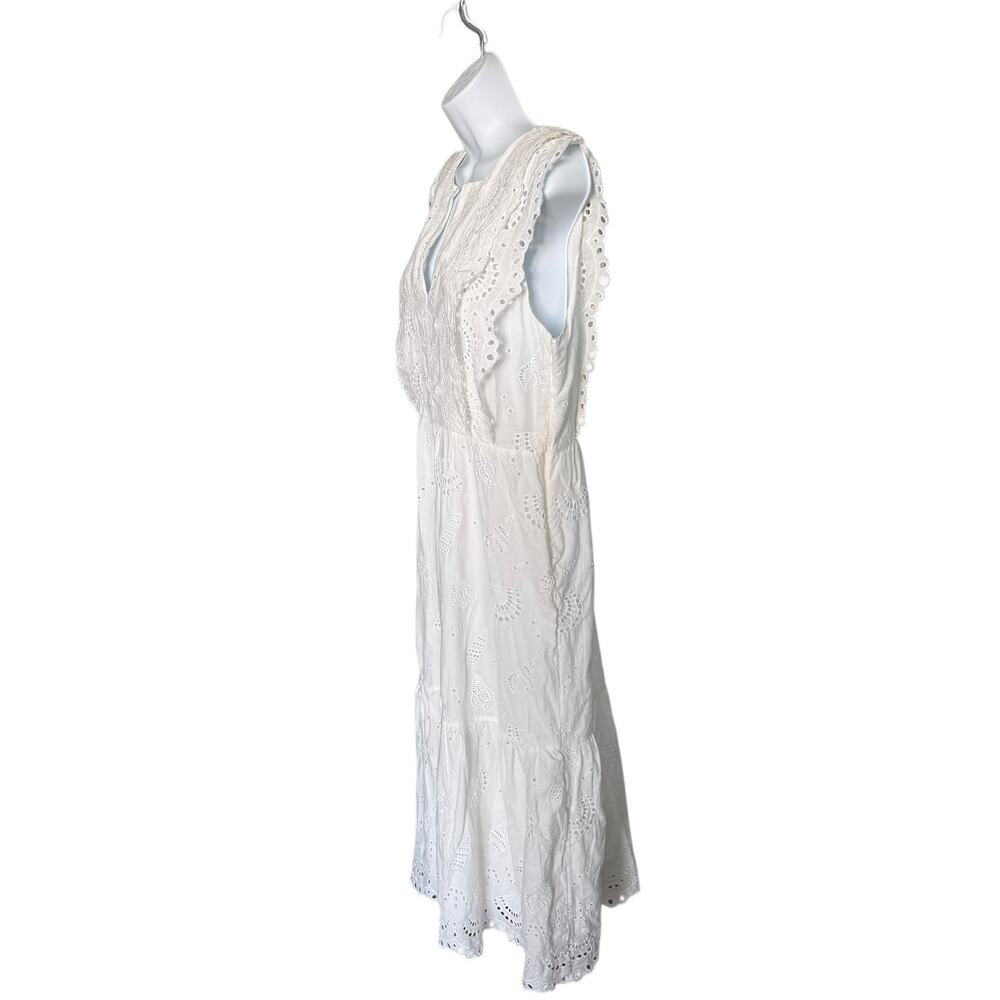 Vineyard Vines White Seashell Eyelet MIDI Dress 10 NEW - Picture 6 of 11
